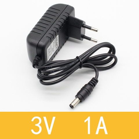 1 unids unidad nuevo Adaptador convertidor AC DC 3 V 1A cargador de fuente de alimentación Enchufe europeo 5,5mm x 2,1mm ► Foto 1/4