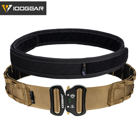 IDOGEAR-Cinturón de combate táctico para hombre, 2 pulgadas, hebilla de liberación rápida, MOLLE, cinturón duradero para caza y deportes al aire libre, dos en uno, 3414 ► Foto 1/6