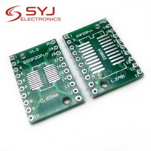 10 unids/lote SOP20 SSOP20 TSSOP20 a DIP20 marcar producto SMD a adaptador DIP 0,65mm/1,27mm a 2,54mm DIP Pin paso convertidor de placa PCB ► Foto 1/1