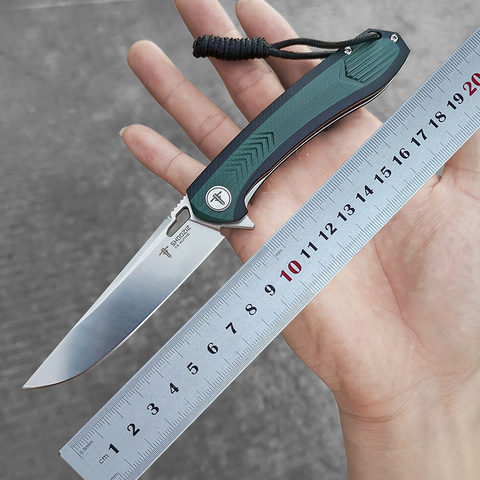 SHOOZIZ-cuchillo plegable G10 con mango D2, Navajas de bolsillo táctico de rodamiento, cortador de caza de autodefensa para exteriores, herramientas EDC, nuevo ► Foto 1/6