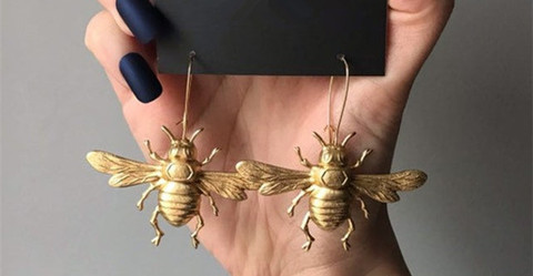 Pendientes grandes con estilo de abeja, joyería de Estilo Vintage victoriano, abejeras, regalo para amantes de las abejas, pendientes únicos ► Foto 1/3