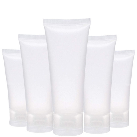 Tubos blandos de plástico transparente para crema, recipientes para loción, emulsión, cosméticos, vacíos, 30ml, 50ml, 100ml, lote de 50 unidades ► Foto 1/6