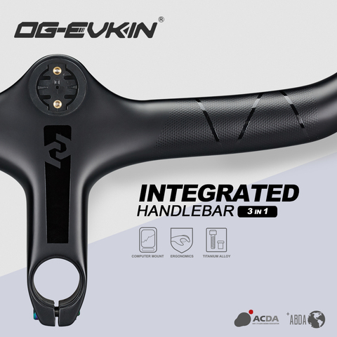 OG-EVKIN-Manillar integrado de carbono para bicicleta de carretera manillares de carbono de 28,6mm para bicicletas de carreras de carretera, partes de la barra de bicicleta ► Foto 1/6