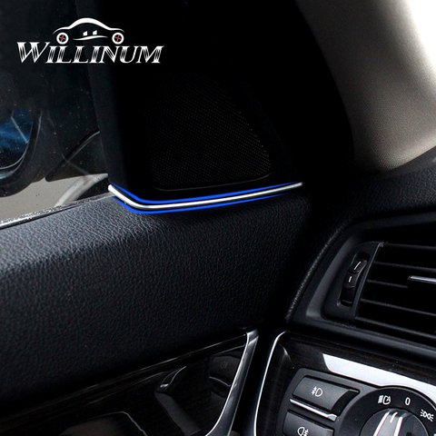 La puerta del coche tweeter ranura macho pegatinas para BMW f10 f11 puerta delantera automóvil altavoces embellecedor de Marco lentejuelas fit original ABS cromado etiqueta engomada ► Foto 1/6