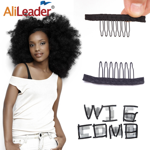 Alileader peluca peines Peluca de encaje Clips peine de pinza de pelo de la armadura del pelo Clips peine para extensiones de cabello para pelucas peluca Popular herramientas para hacer ► Foto 1/6