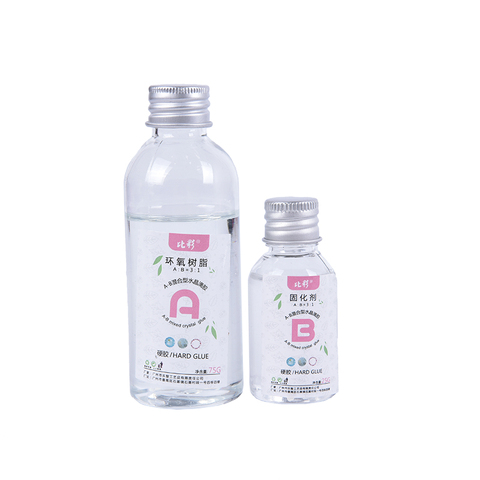 Resina epoxi transparente de alta adhesivo, pegamento de cristal 3:1, herramienta de bricolaje para hacer joyas, 25ml + 75ml, 2 uds./ste ► Foto 1/6