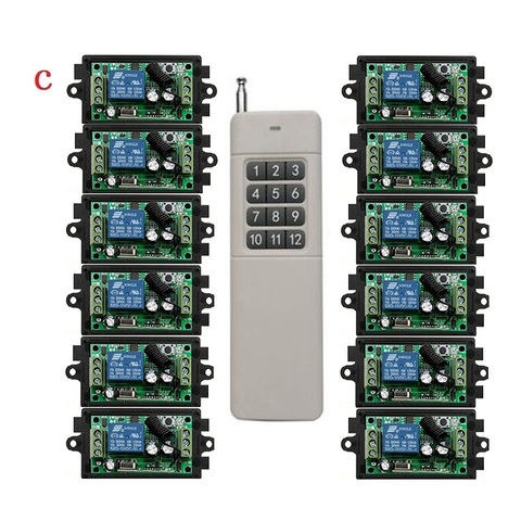 3000M de largo alcance DC12V 1CH mando inalámbrico de radiofrecuencia relé interruptor de luz/lámpara/ventana/puertas de garaje persianas pantalla de proyección ► Foto 1/6