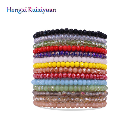 Onlyee estilo Simple pulsera de cristal de 14 colores opcionales de pulseras para mujeres de alta calidad pulsera de perlas de cristal de la joyería ► Foto 1/6
