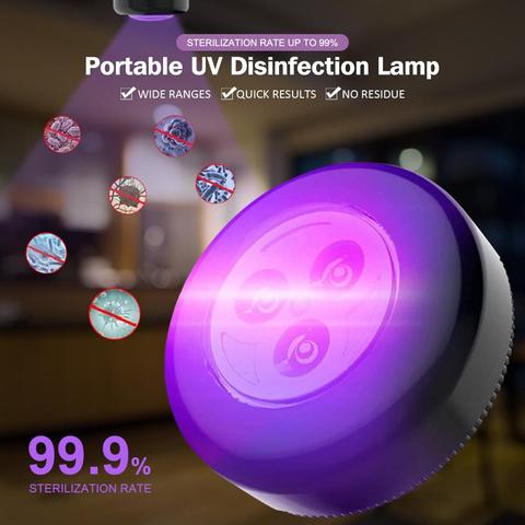 Portátil lámpara UV ultravioleta LED germicida luz 365nm bombilla de uv-c desinfección esterilización del Gabinete de la cocina de casa ► Foto 1/6