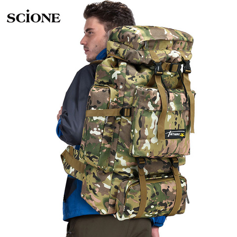 70L táctico militar mochila montañismo hombres viaje al aire libre deporte bolsas Molle mochilas para caza Camping mochila XA583WA ► Foto 1/6