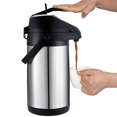 Airpot dispensador de bebidas calientes y frías, dispensador de café, urna de termo de acero inoxidable ► Foto 1/5