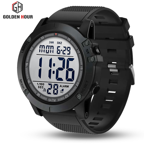 GOLDENHGOUR-Reloj de pulsera deportivo para hombre, cronógrafo Digital militar, resistente al agua, a la moda, para exteriores ► Foto 1/6