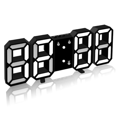 Alarma Digital LED para mesita de noche, Relojes de pared, decoración de escritorio para el hogar, relojes electrónicos con termómetro de Control de voz ► Foto 1/6