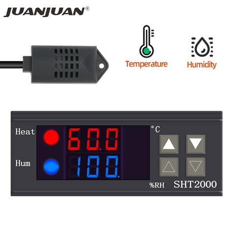 Termostato SHT-2000 controlador de temperatura, termorregulador, incubadora, relé, calentador de la incubadora, 12V, 24V, 220V, 30% de descuento ► Foto 1/6