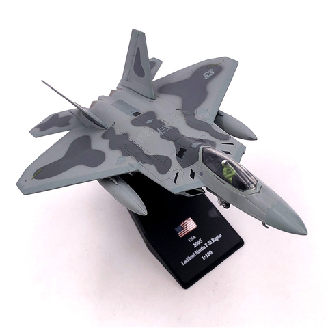 Aviones modelo de avión de 1/100 Escala de aleación de luchador F-22 Fuerza Aérea DE LOS EE.UU. aviones F22 Raptor modelo juguetes los niños chico regalo para colección ► Foto 1/6