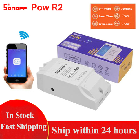 Sonoff Pow R2... 16A de energía de la energía Monitor WiFi inalámbrico interruptor con el tiempo de compartir la función de Control remoto inteligente casa módulo ► Foto 1/6