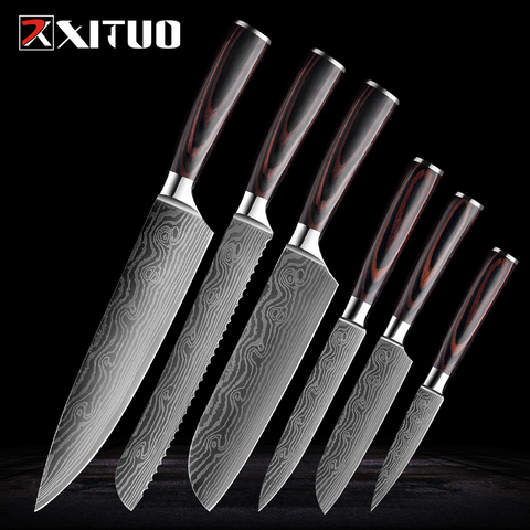 XITUO-cuchillo de Chef profesional, de acero inoxidable utensilio de cocina, alto en carbono, hoja afilada, Utilidad de cocina, rebanador ► Foto 1/6