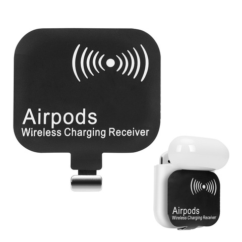 Receptor QI para Apple AirPods 1 y 2, funda de carga inalámbrica QI, adaptador de carga para iPhone 5,6,7s,8 Plus, tipo C,Micro ► Foto 1/6