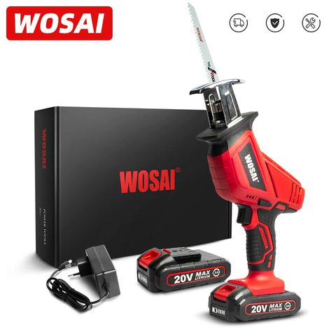 WOSAI serie QY 20V inalámbrico sierra eléctrica portátil VI Velocidad ajustable de madera sierras de Metal 4 piezas cuchillas de corte ► Foto 1/6