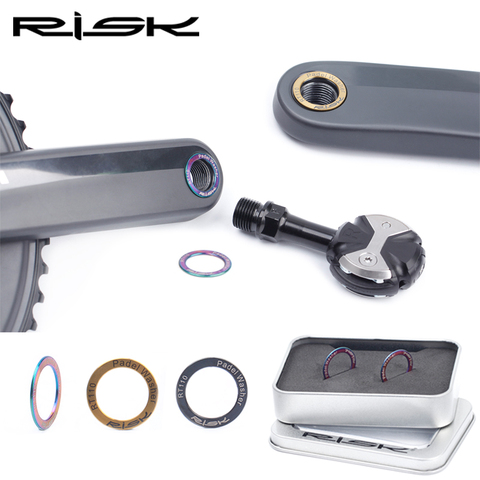 RISK-espaciador de Pedal de bicicleta, arandela de anillo de mantenimiento de sonido anómalo, almohadilla de protección de Pedal de aleación de titanio ► Foto 1/5