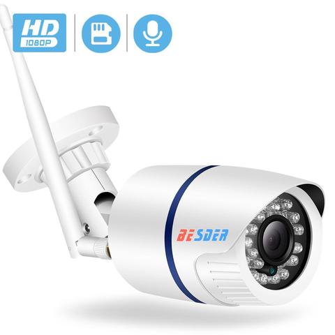 BESDER Wifi con cable de la cámara de seguridad IP de 720 p 1.0MP ONVIF P2P detección de movimiento con tarjeta SD Yoosee visualización remota bala al aire libre IPC ► Foto 1/6