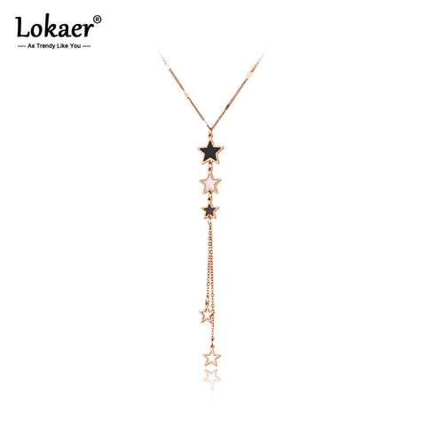 Lokaer-collar de titanio y acero inoxidable para mujer, gargantilla de estrellas acrílicas, colgante, estilo bohemio, N20229 ► Foto 1/6