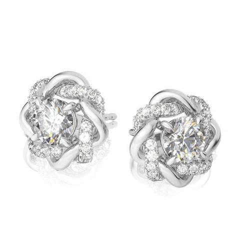 Szjinao VVS1 D-pendientes de tuerca de moissanita de 1 quilate, aretes de diamante de Plata de Ley 925 auténtica, flor, boda, regalo de joyería para mujer ► Foto 1/6