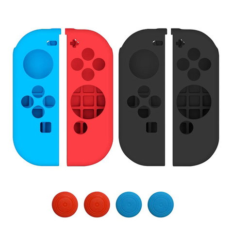 Funda de silicona para Nintendo Switch, cubierta de Joycon 8 en 1, con Thumbstick, para mando de Nintendo Switch ► Foto 1/6