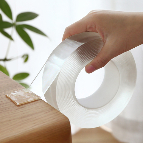 2022 cinta impermeable nano transparente sin marcar, adhesivo de baño de doble cara reutilizable para decoración del hogar ► Foto 1/6