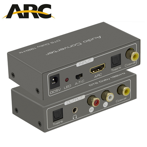 Adaptador de arco HDMI 2,0, convertidor Digital a convertidor de audio analógico, decodificador coaxial a toslink bidireccional ► Foto 1/5