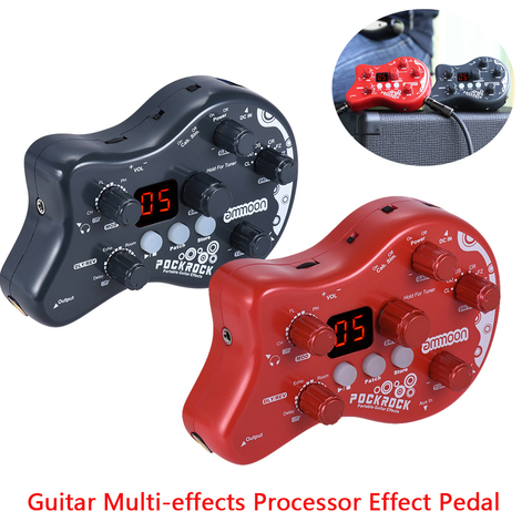 Ammoon-Pedal de efecto de guitarra PockRock, procesador multiefecto, 5 módulos de efectos con 15 tipos de efectos, 40 ritmos de tambor ► Foto 1/6