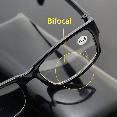 Gafas de lectura bifocales para hombre y mujer, lentes de plástico para presbicia, ligeras, Mini, negras, multifocales, graduales, 2022 ► Foto 1/6