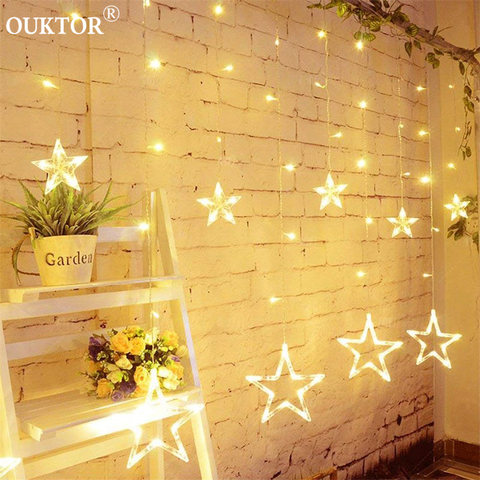 Guirnalda de luces Led con forma de estrella de hadas para Navidad, cortina de luces de 2,5-100 V, para el hogar, boda, fiesta, vacaciones, Dec, 240 M ► Foto 1/6