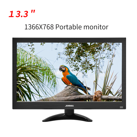 Monitor de ordenador de 13,3 pulgadas para PC, 1920x1080 LCD de