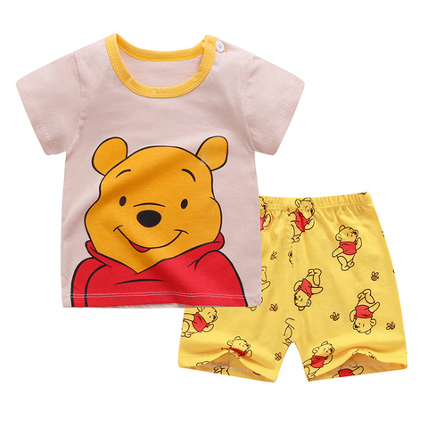 Camiseta de dibujos animados para bebés, pantalones cortos, pantalones juego de ropa, 2 uds. ► Foto 1/6