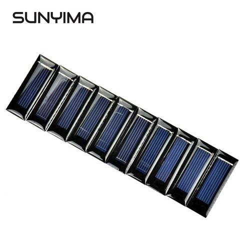 SUNYIMA 10 Uds 0,5 V 100mA Panel Solar epoxi policristalino de cargador de energía de la batería 53*18MM Mini Solar célula 2022 gran oferta ► Foto 1/6