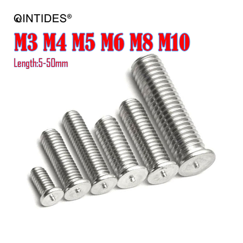 QINTIDES M3 M4 M5 M6 M8 de soldadura de espárragos para condensador de soldadura de acero inoxidable de soldadura tornillos de las uñas ► Foto 1/4