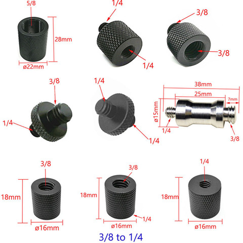 Adaptador de montaje de tornillo de rosca macho a hembra 1/4 