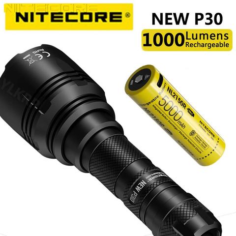 Nueva linterna NITECORE P30 CREE XP-L HI V3 LED max 1000LM 8 modos de trabajo haz de luz 618 metros LED antorcha al aire libre de rescate ► Foto 1/6