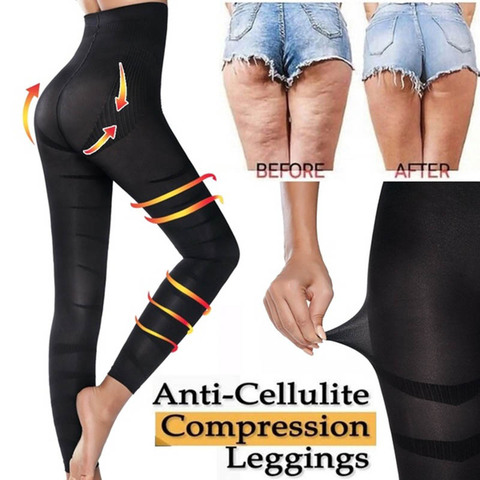 Leggings de cintura alta para mujer, mallas de pierna esculpida para dormir, pantis ajustados con Control de barriga, mallas para muslos adelgazantes, Pantalones ► Foto 1/6