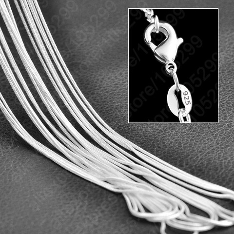 Collar de cadenas de plata 925 sólida para hombre y mujer, 16-30 pulgadas, 10 Uds., venta al por mayor, accesorios de joyería ► Foto 1/6