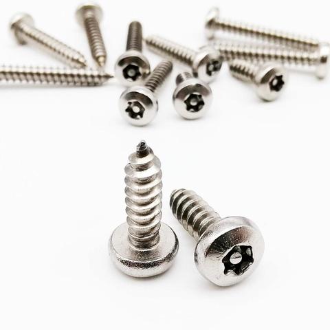 10 Uds M2.9 M3.5 M3.9 M4.2 M4.8 304 A2-70 de acero inoxidable seis lóbulos Torx cabeza redonda con perno seguridad tornillo de madera autorroscante ► Foto 1/6