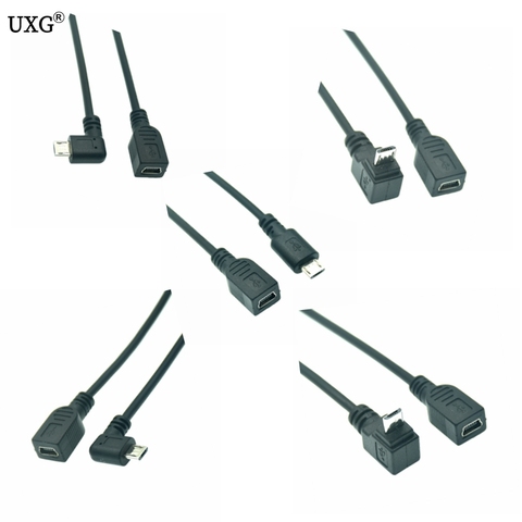 Adaptador de conector macho de carga de datos para teléfonos, Mini Puerto USB T de 0,1 M y 10cm, 5 pines, conector hembra a Micro USB, MP3 y MP4 ► Foto 1/6