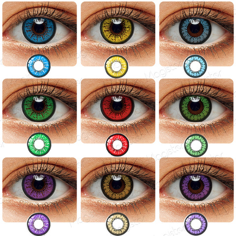 Lentillas de colores para Cosplay, lentillas de colores para ojos de Halloween, sin prescripción, azul y gris, 1 par ► Foto 1/6