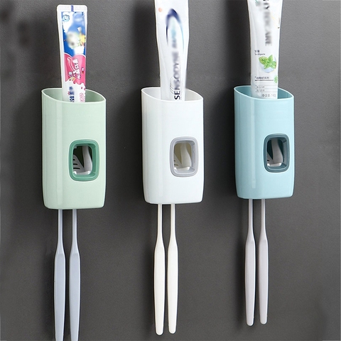 Dispensador automático de pasta de dientes para montar en la pared, soporte antipolvo de paja de trigo, exprimidor de pasta dental, herramienta de almacenamiento para Baño ► Foto 1/6