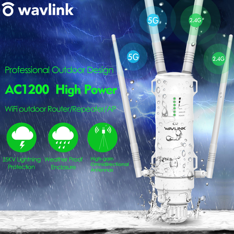 Wavlink AC1200 de alta potencia Wi-Fi punto de acceso para exterior/Repetidor/Router con PoE y alta ganancia de 2,4G y 5G antenas rango wifi amplificador extensor ► Foto 1/6