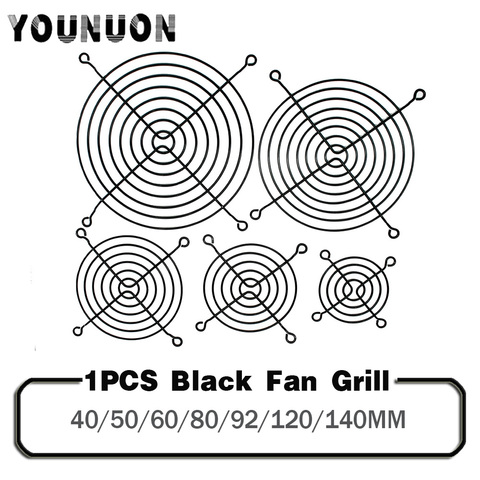 Rejilla de ventilador negra, protector de dedo de malla metálica para ventilador de refrigeración, ventilador con cubierta, 40/50/60/80/92mm, 120/140mm, 1 unidad ► Foto 1/5