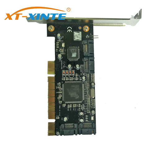 XT-XINTE de expansión PCI, Añadir en la tarjeta de 4 puertos SATA, 1,5 Gbps, tarjeta controladora RAID para Chipset Sil 3114, para escritorio PCI estándar 2,3 ► Foto 1/6