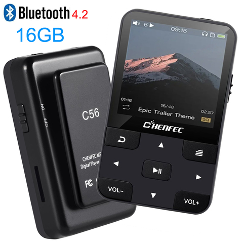 Nuevo Clip reproductor de MP3 con Bluetooth4.0 reproductor de música HIFI 16GB con podómetro FM Radio grabadora compatible con tarjeta TF + brazalete gratis ► Foto 1/6