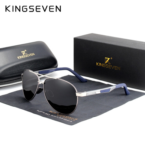 KINGSEVEN-gafas de sol cuadradas de Estilo Vintage para hombre, lentes polarizadas con UV400, accesorios, Zonnebril 7720 ► Foto 1/6